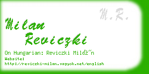 milan reviczki business card